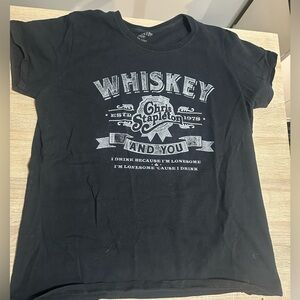 Chris Stapleton Womens Whiskey & You Black Concert T-Shirt‎ Large. 100% cotton.